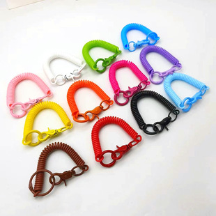 Colorful lobster buckle paint certificate card holder lanyard anti-Lost Spring rope retractable keychain mobile phone lanyard wholesale