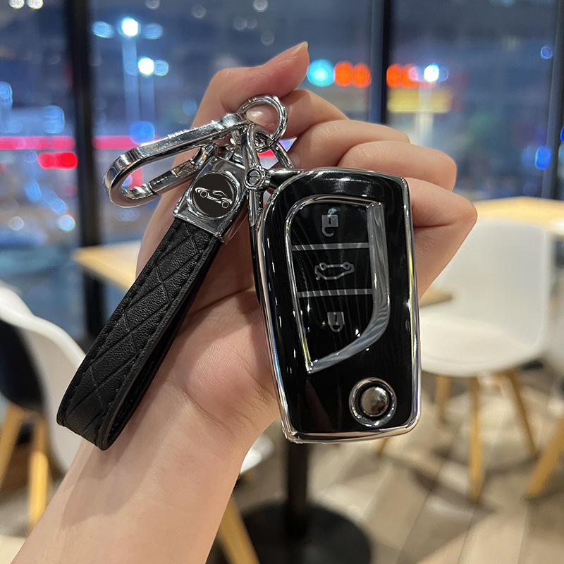 Suitable for Toyota Camry Key Cover Corolla Pioneer Edition Elite Edition Foldableing Special Ralink Simple Decorative Chain