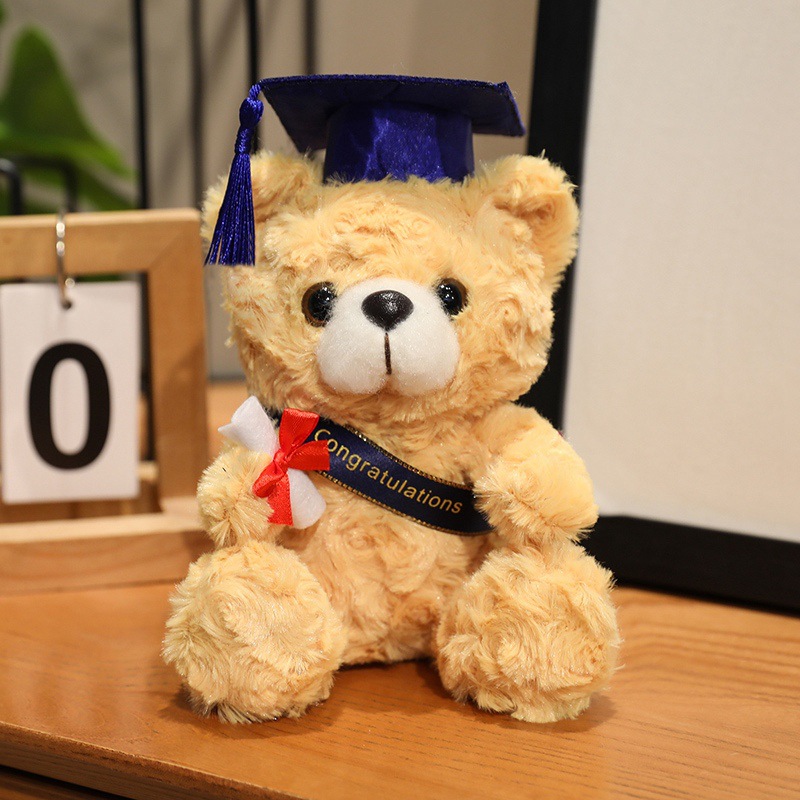 Doctor sombrero oso muñeca doctor oso de peluche de juguete graduación oso muñeca graduación temporada regalo logo