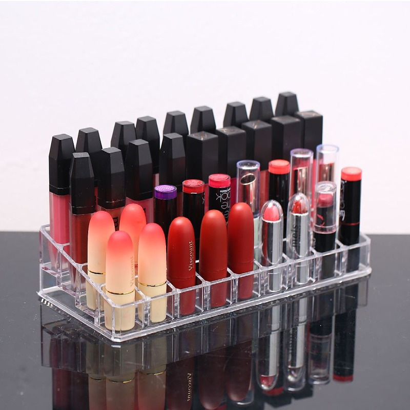 桌面化妆收纳盒 27格口红唇釉 桌面整理收纳盒组合口红展示盒_541.jpg