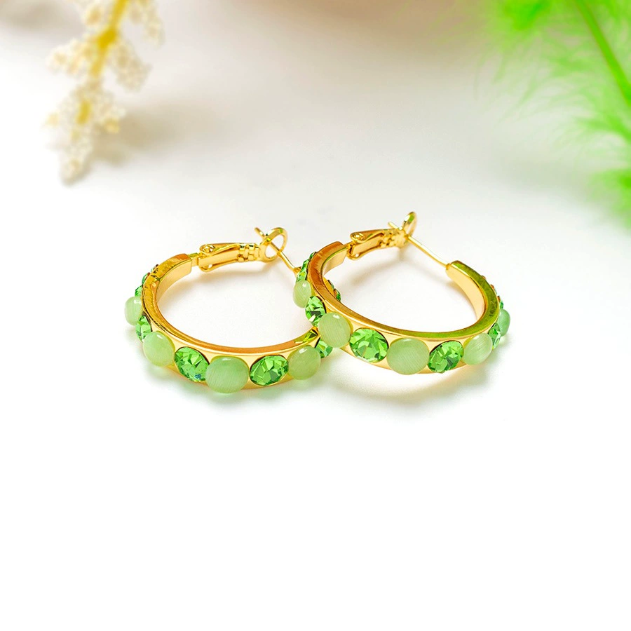 Сексуальные зелёные серьги, кошачий глаз