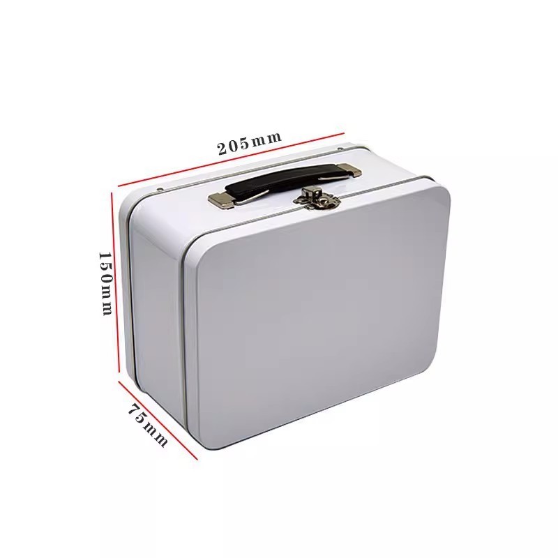 Al contado, la Caja de almuerzo cuadrada de la boca de caballo con cerradura de mano contiene regalos para almacenar cajas de hierro, cajas de juguetes y cajas portátiles. image 8