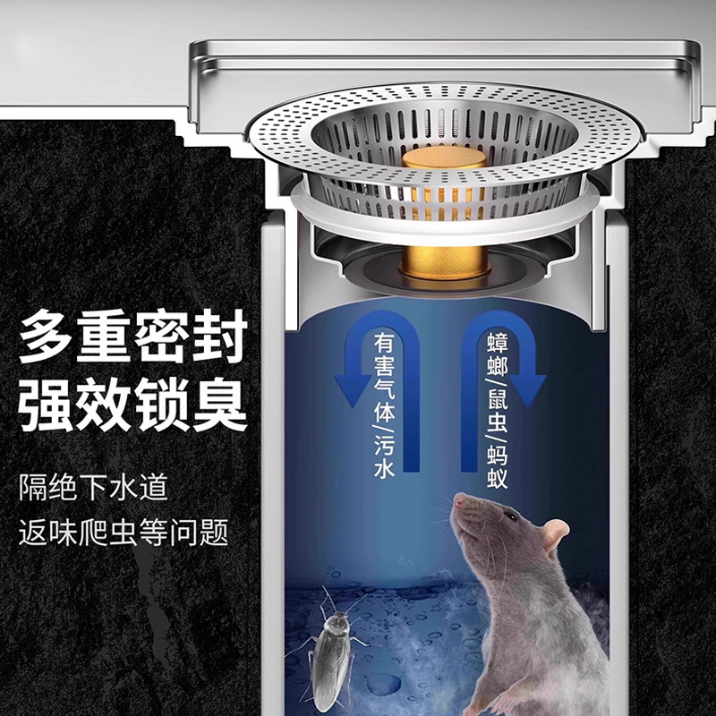 厨房洗菜盆漏水塞洗碗池水槽过滤器配件防臭按压弹跳芯过滤网神器|undefined
