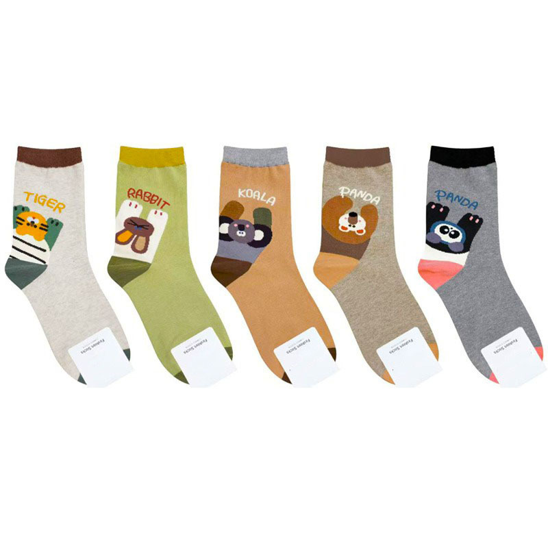 Spring cross-border new women's socks cute heel animal socks South Korea cartoon casual socks foreign trade socks