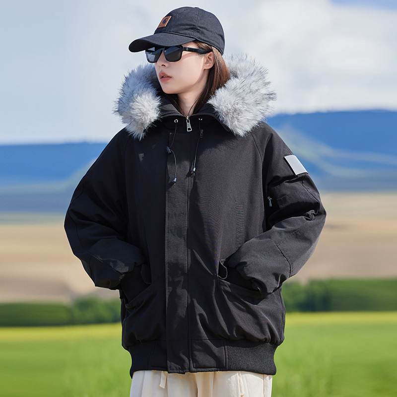 Chaqueta de algodón de pluma para mujeres invierno 2025 nuevo estilo de ropa de algodón de carga europea chaqueta de algodón gruesa chaqueta de moda suelta coreana image 1
