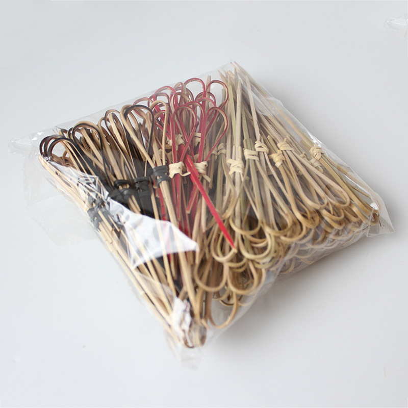 Tijeras cuerda 100 unids/pack desechable palo de bambú amor lujo clásico cóctel bar fruta palillo al por mayor
