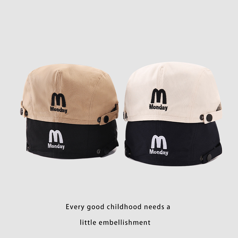 Sombreros anti-belé, sombreros para niños y niñas, sombreros de pintores, primavera y otoño, 2024 nuevo estilo retro de estilo de puerto, sombreros de boca de pato, marea