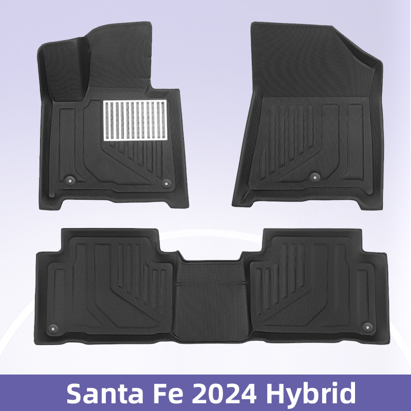Para Hyundai Santa Fe 2024 híbrido 3D todo el tiempo material XPE almohadilla de piso interior