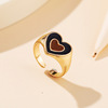 Cross -border INS new double -layer dual -layer love coffee two -color sweet love drip oil rings