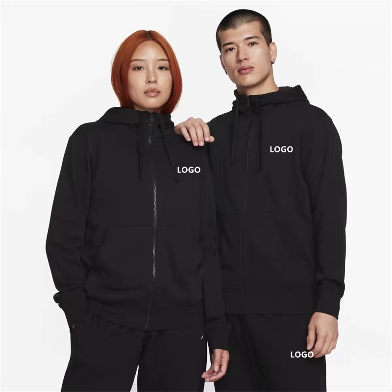 Spring, Autumn and Winter Nk Sweatshirt Jacket Knitted Embroider Casual Men's and Women's Zipper Hooded Sports Cardigan Loose Cross-Border Wholesale