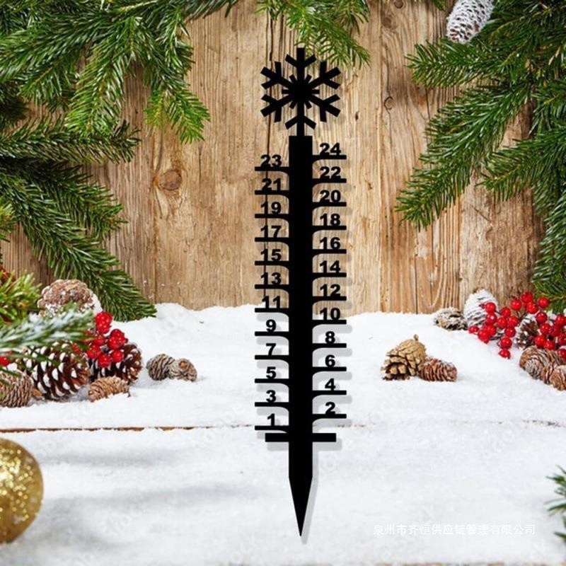 新品snowflake现货金属工艺品户外庭院量雪器24英寸插件美式风