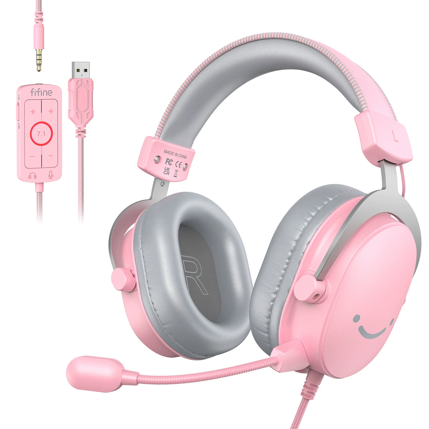 Игровая гарнитура (Fifine) H9 — 7.1 виртуальная, драйверы 50 мм, USB + 3,5 мм