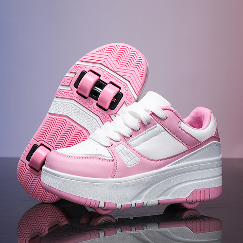 Student Runway Shoes with Four Wheels for Children, Unisex, Detachable, Ultra-Light Version with Wheels