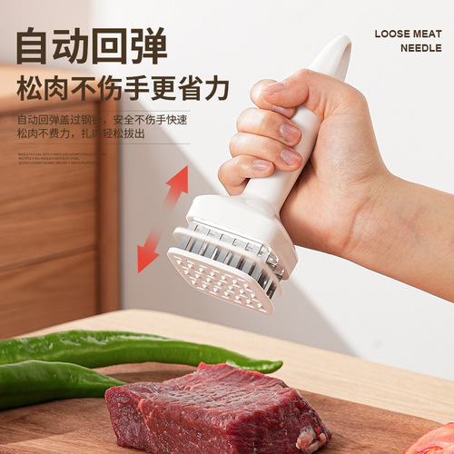 Meat Tenderizer Steel Nail Pig Skin Beef Steak Tool Bone Breaking Tender Meat Knocking Hammer BBQ Beef Steak Meat Piercing Needle