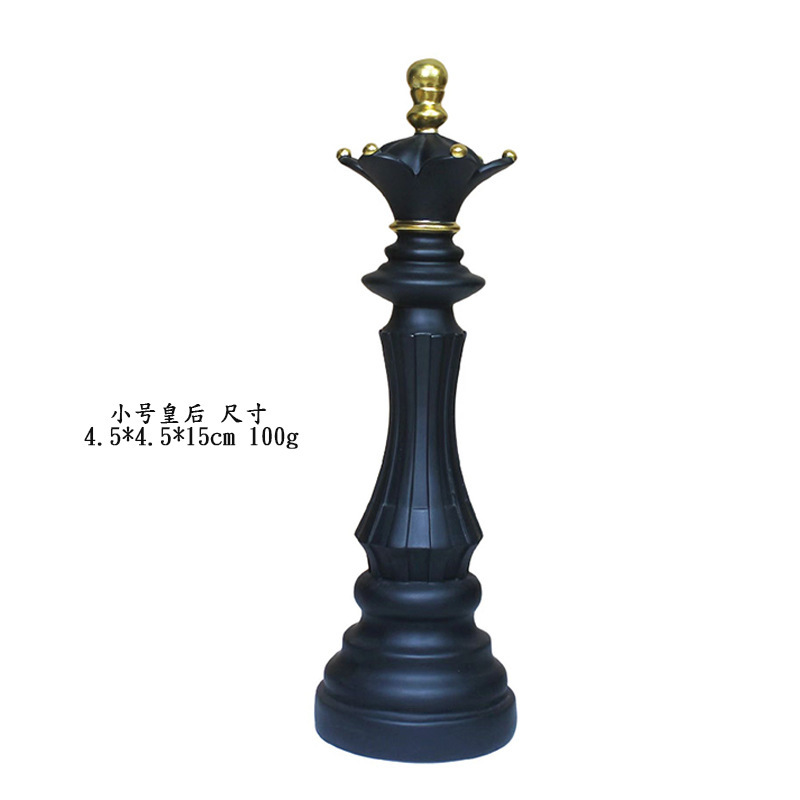 Decoración creativa para el hogar Ajedrez Decoración de resina Ventana Decoración para el hogar Muebles de ajedrez blanco y negro