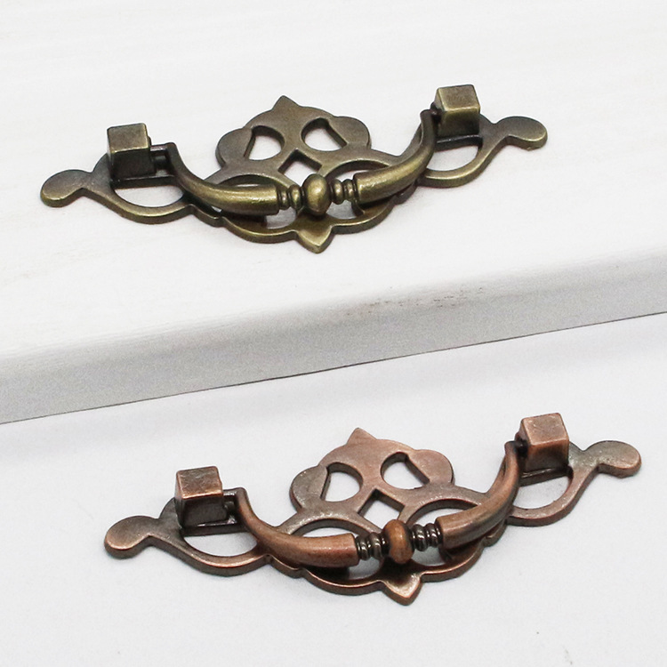 New Chinese style cabinet handle for wardrobe, retro American style drawer hardware, furniture single hole Qing Dynasty cabinet knob, European style
