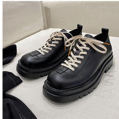 Spring Thick-Soled Men's Shoes: Genuine Leather Martin Boots, High-Top British-Style Instagram-Favorite Mid-Calf Trendy Workwear Cotton Boots for Men