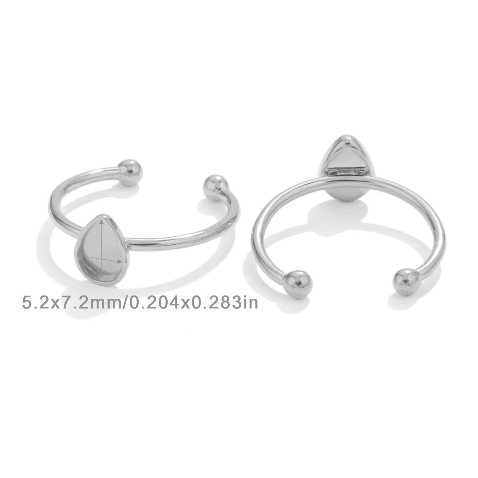 Acero inoxidable color-preservación pulido anillo titular DIY anillo plano anillo superficie horno oro incrustaciones perla apertura anillo titular Accesorios