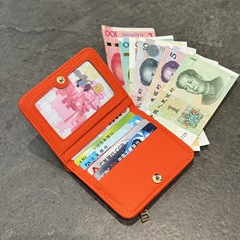 財布レディース新作ショートコンパクトカードホルダーレター小銭入れニッチデザイン本物のソフトレザーレディース財布工場