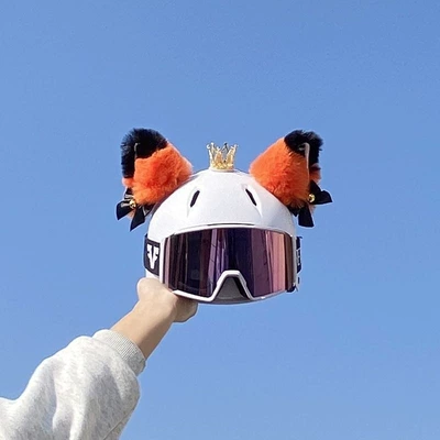 motorcycle helmets, suitable for half-helmets, Motosiklet dəbilqələri - no-helmet-orange-and-black-with-bell-small-golden-crown