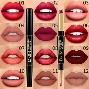 Cross-border dedicated star Zhu Zhu same style recommend DNM double-headed non-stick Cup lipstick lip liner long-lasting color evpct