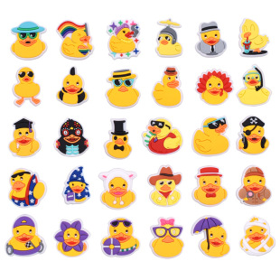 Cute Popular Little Yellow Duck Pvc Soft Glue Plastic Removable Decorative Buckle Hole Shoe Flower Shoe Buckle Cross-Border DIY Accessories