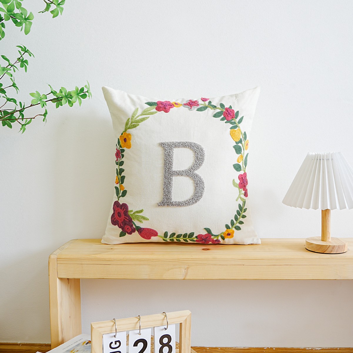 Letras transfronterizas personalizadas toallas bordadas almohada cubierta de sofá sala de estar almohada cubierta de respaldo cubierta de alta calidad sin núcleo