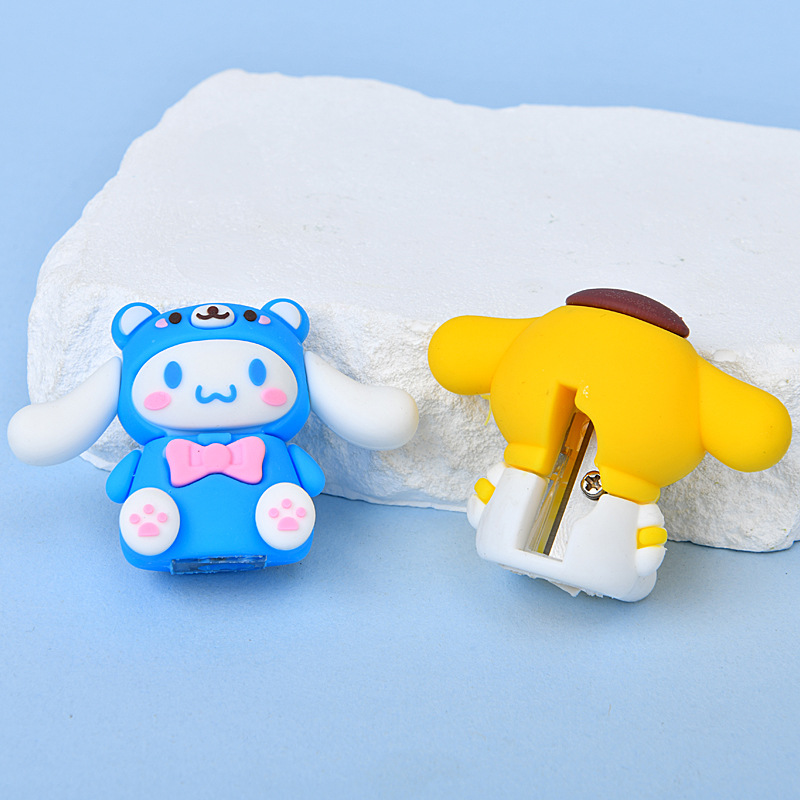 Creativa adorable perro de dibujos animados estudiantes bolígrafo afilador lápiz bolígrafo estudiantes de primaria y secundaria papelería premios al por mayor