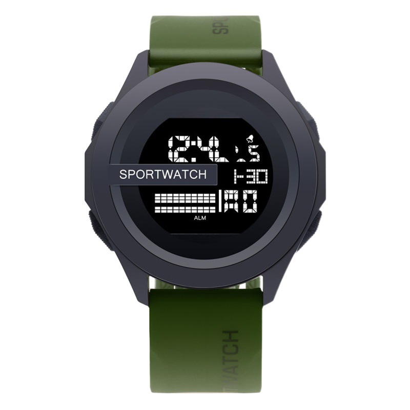 Reloj de los nuevos hombres tecnología reloj electrónico deportes juveniles dial grande impermeable luminoso multifuncional reloj