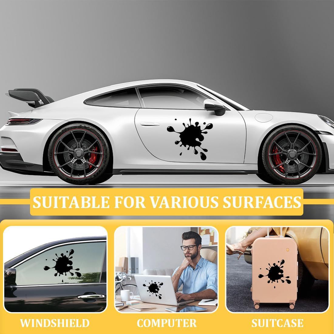 Water Drop Engraving Waterproof Car Sticker, Car Door And Window UV Sticker Sunscreen For Two Years Without Fading_voghion.com