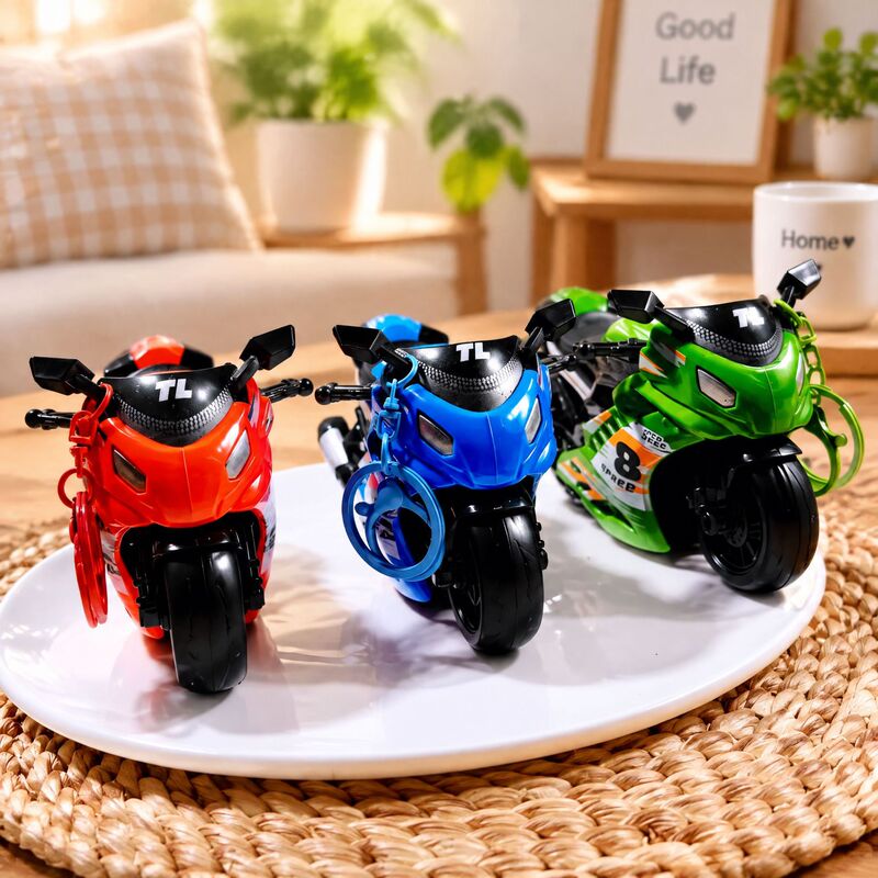 Cute and trendy Harley motorcycle keychain, cartoon car accessory, exquisite bag charm, small gift pendant wholesale