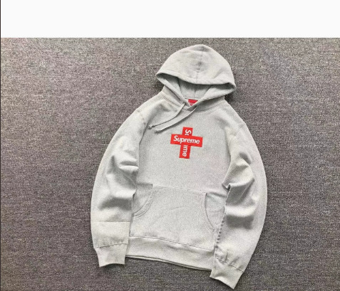 Cross light gray hooded [embroidery style] / S