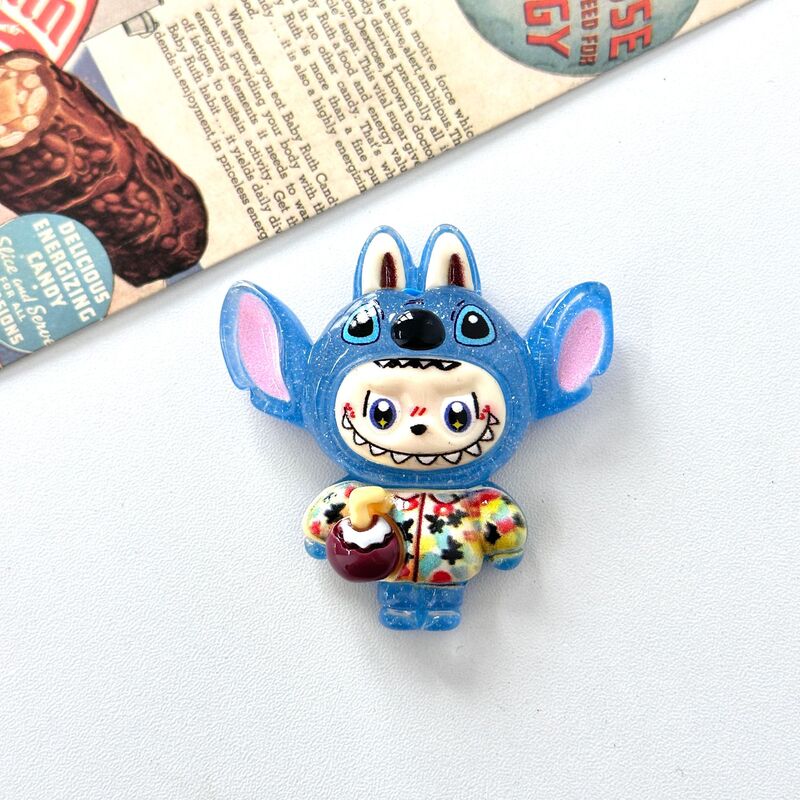 新しい漫画かわいいラブブ半透明ソリッドカラー冷蔵庫マグネット樹脂アクセサリー三次元装飾磁気ステッカー|undefined