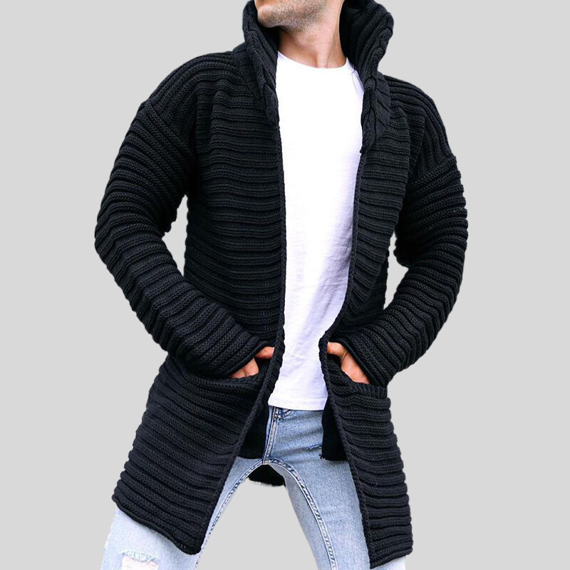 2023 Otoño e Invierno Nuevo cardigan de color sólido cuello alto de manga larga suéter de punto abrigo transfronterizo Amazon suéter europeo y americano