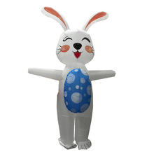 聖誕節可愛兔子充氣服卡通人偶服裝派對演出搞笑道具小白兔膨脹服