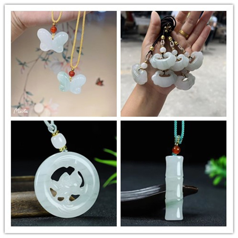 新疆天山翠吊坠飘花翡翠佛公观音如意吊坠玉石有求必应貔貅葫芦