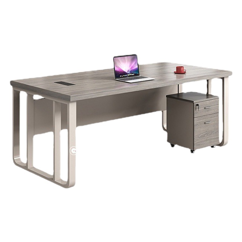 Escritorio de oficina jefe de gama alta y combinación de silla simple moderno escritorio ejecutivo gerente supervisor de escritorio solo con gabinete lateral
