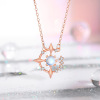 Genuine necklace, fresh brand chain for key bag , moonstone, 925 sample silver, wholesale