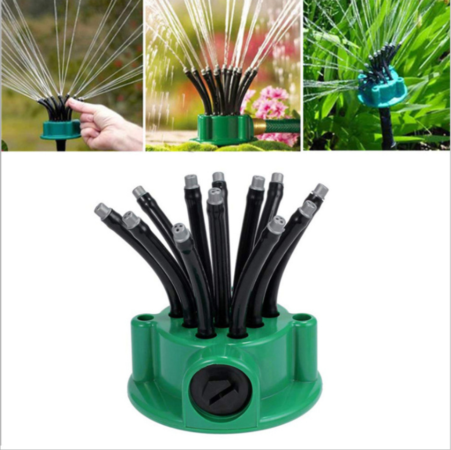 Snjue 360 grados de jardín automático giratorio multi-Cabeza de riego por aspersión