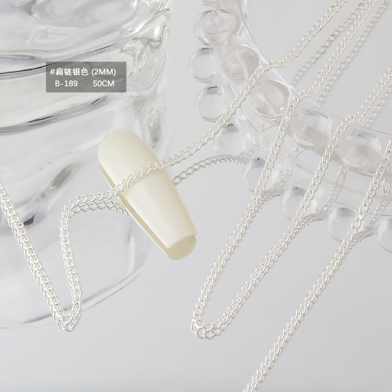 실버 2.0mm 플랫 체인 [약 50cm]