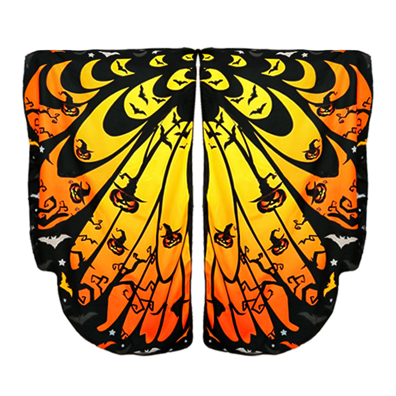 Capa rayada rotatoria murciélago ala capa de punto sopa bifurcada borde de onda baile espectáculo de terror celebración TK