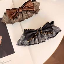 韩国气质蝴蝶结头饰发夹后脑勺发卡女竖式香蕉夹优雅扎高马尾夹子