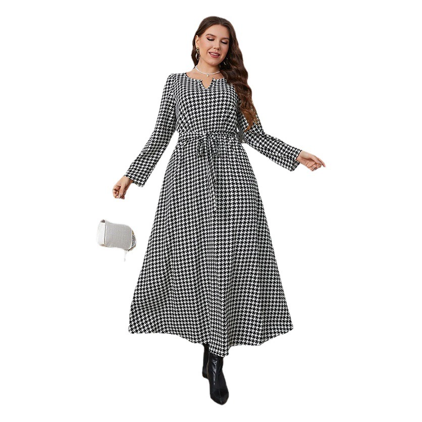 Трансграничная 2025 весна и лето женская одежда Amazon Европа и США длинное платье темперамент контрастный принт платье с короткими рукавами