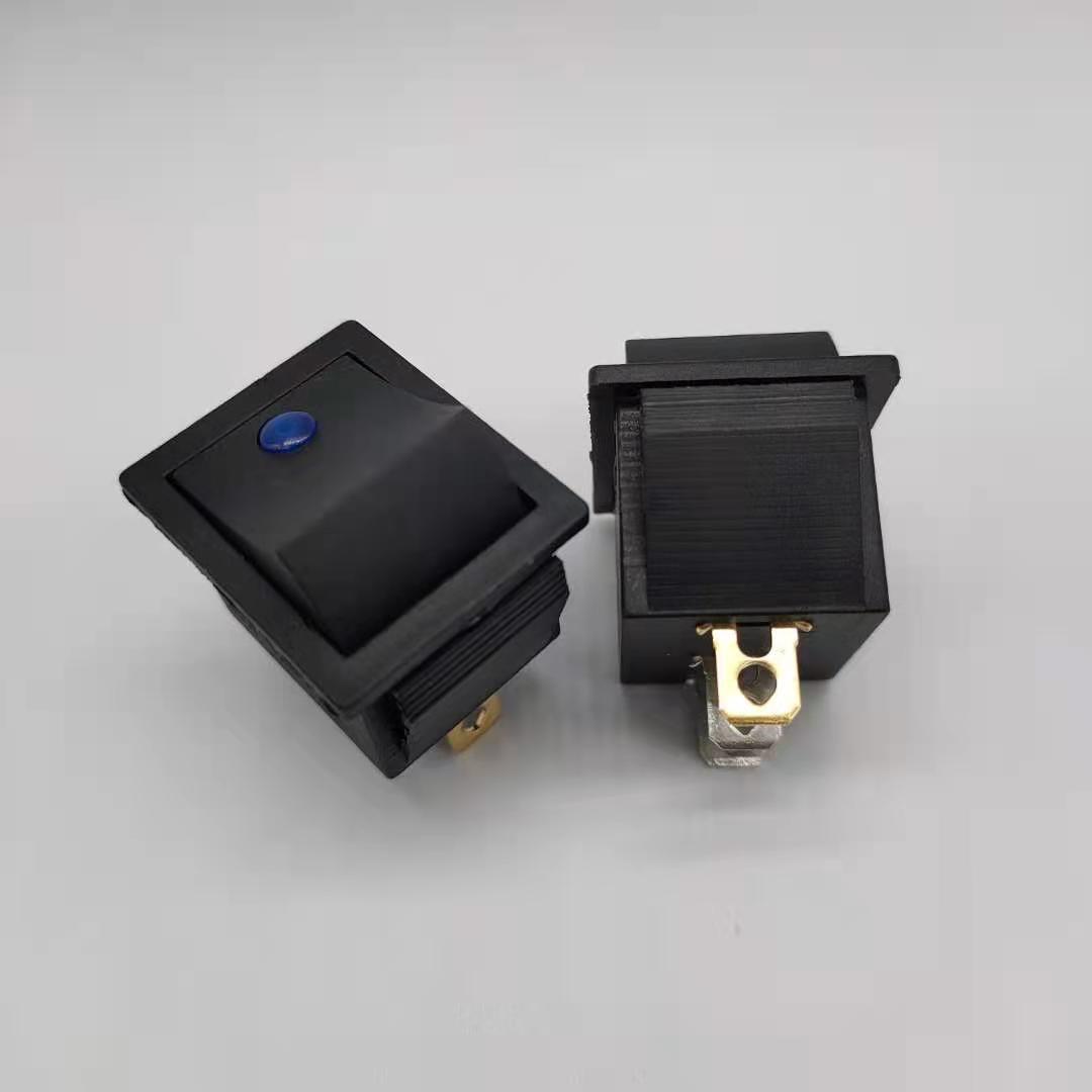 D1双联五脚六脚开关六脚带灯复位开关20*22安装尺寸猫眼三脚开关
