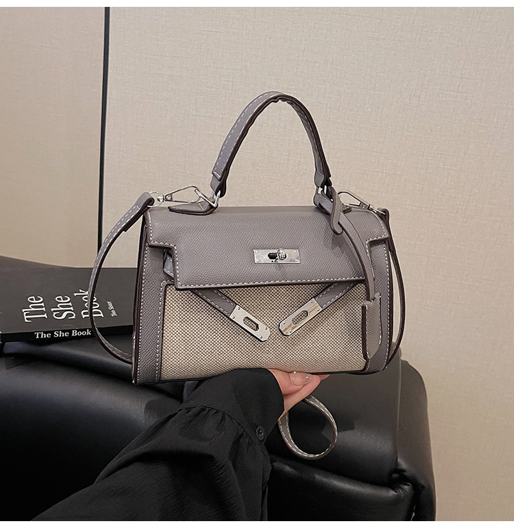 Bolsos para mujer 2025 nuevo estilo transfronterizo costura de color en contraste bolso Kelly de mano moda de alta gama bolso de mensajero de un solo hombro