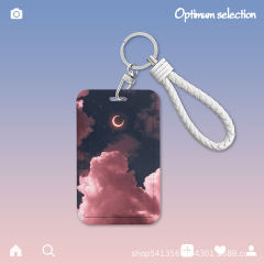 Card holder student meal card ins document protective cover campus card cute transparent couple lanyard creative personality