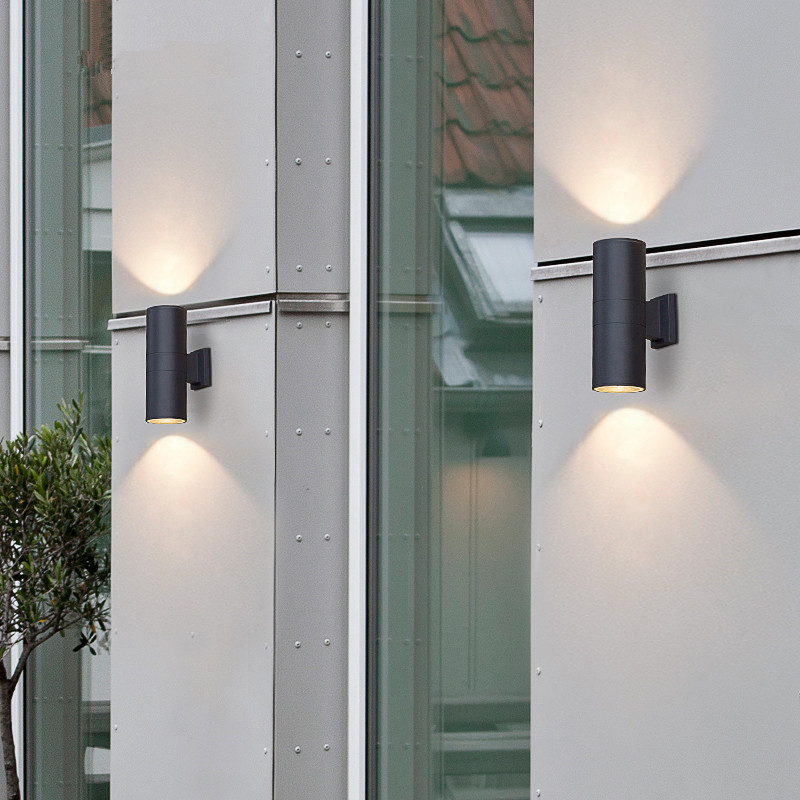 LED屋外シングル/ダブルヘッド外壁上下照明、中庭、バルコニー、屋外テラス、柱用防水アルミ壁灯|undefined