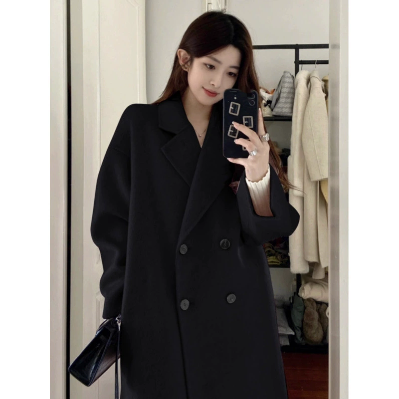 Деми-сезона Woolen Coat с утеплением из пуха для подростков, стиль высокого качества, несколько цветов и размеров