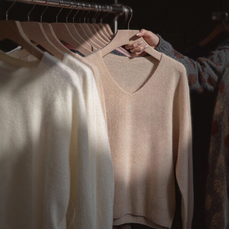 Australian Tasmanian Yarn 100% Wool Sweater Brushed Puyuan Sweater Factory Knitted Sweater Women's Source Manufacturer