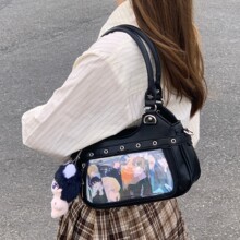 二次元新款原创透明日常小食量亚文化y2k学生逛街通勤斜跨单肩包